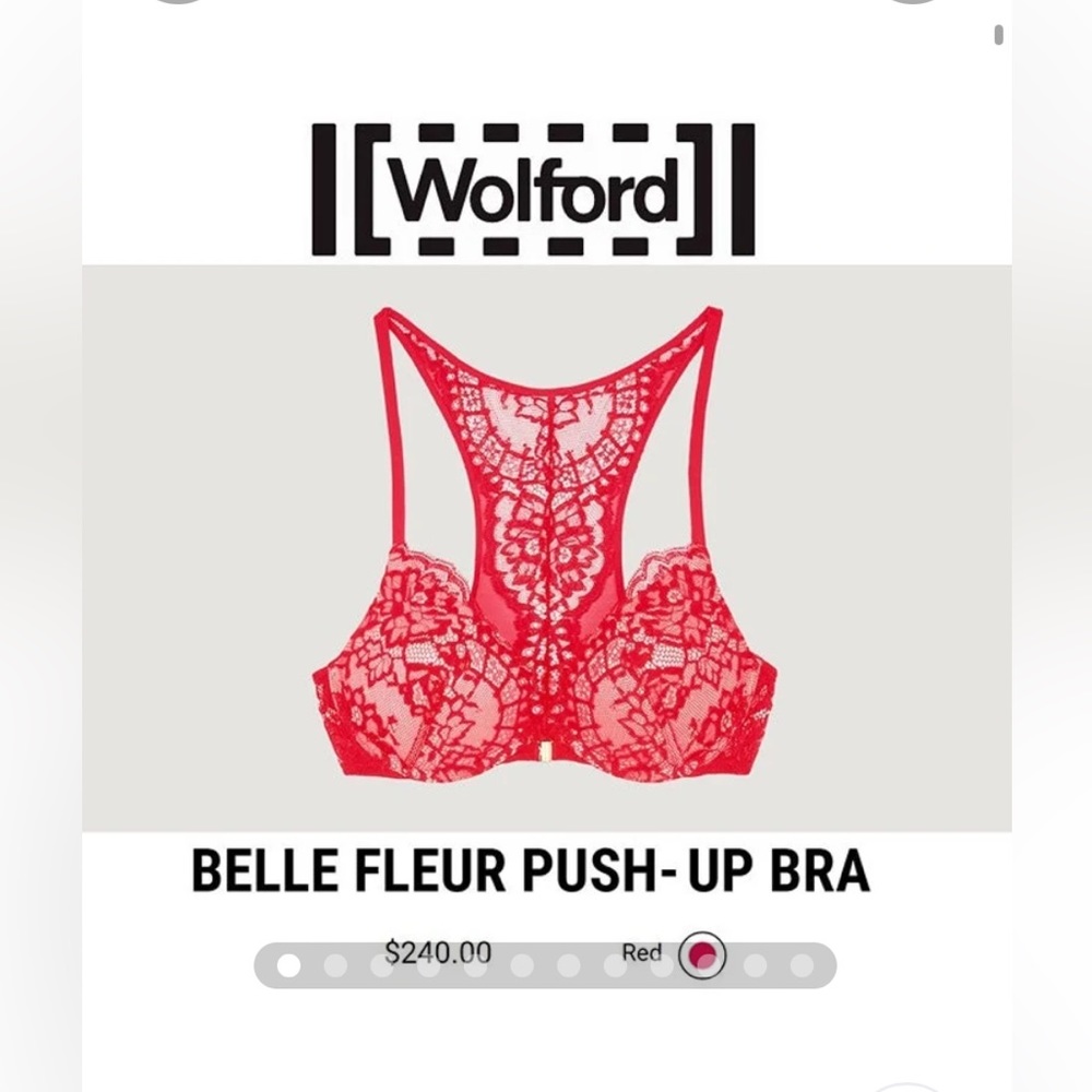 Wolford sz 36DD 36E E DD 36 racerback bra red lace new NWT front closure sexy